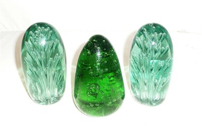 Lot 87 - Three Victorian glass dumps with bubbles