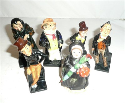 Lot 100 - Five Doulton Dickens figures and another, Continental