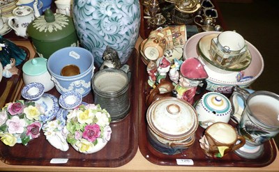 Lot 126 - Two trays of decorative ceramics including Royal Doulton, Poole pottery, Wedgewood, Spode etc