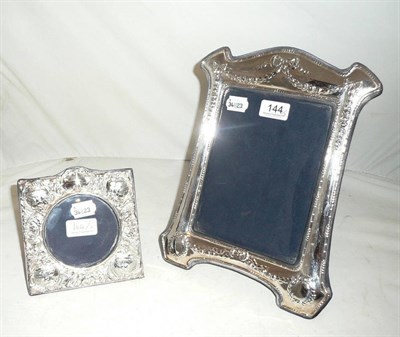 Lot 144 - Large silver-mounted easel photograph frame and another smaller