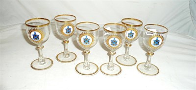 Lot 157 - A set of six wines with enamelled crest 'IN ARDUA TENDIT'