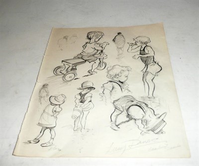 Lot 199 - Lucy Dawson pencil sketch of children
