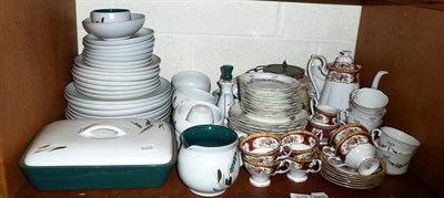 Lot 232 - Denby 'Greenwheat' pattern pottery dinner wares, coffee set, tea wares and a pottery biscuit barrel