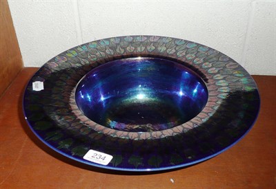 Lot 234 - A blue iridescent centre bowl