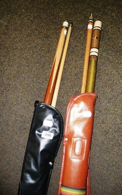 Lot 240 - Two snooker cues