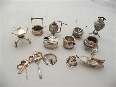 Lot 249 - Chinese sterling condiments etc