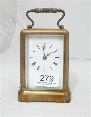 Lot 279 - A cased brass striking carriage clock