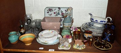 Lot 338 - Shelf of decorative ceramics, etc