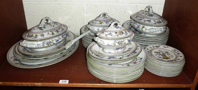 Lot 339 - Royal Worcester floral-decorated dinner service including graduated meat plates and four tureens