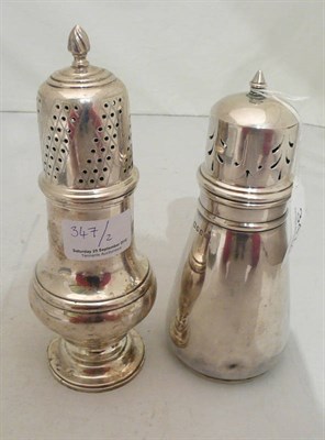 Lot 347 - Two silver sugar casters