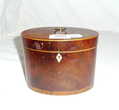 Lot 350 - George III mahogany and tulip wood-banded tea caddy