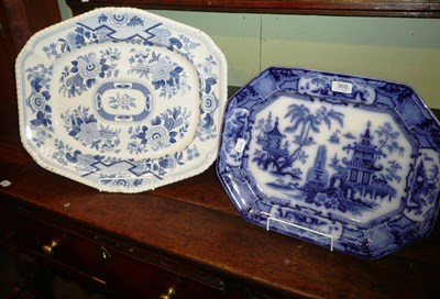 Lot 368 - Two blue and white platters