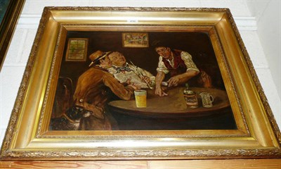 Lot 426 - 19th century oil on canvas depicting a tavern scene