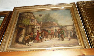 Lot 429 - Figures outside a tavern