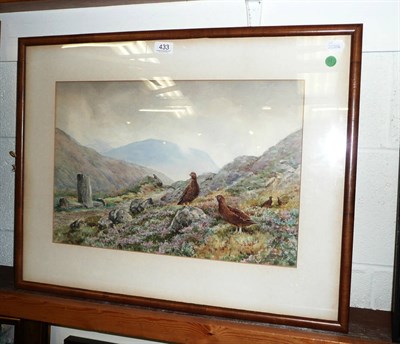 Lot 433 - At Wades Stone - The Old Road near Dalnarcardoch - watercolour by Scott???