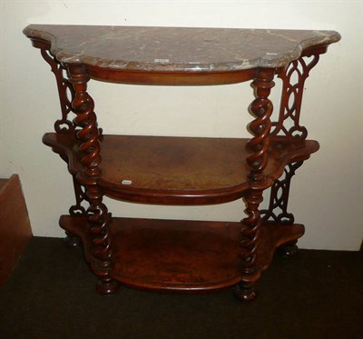 Lot 475 - Victorian walnut whatnot with marble top