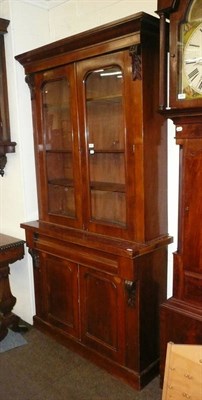 Lot 481 - Victorian mahogany bookcase on cabinet base