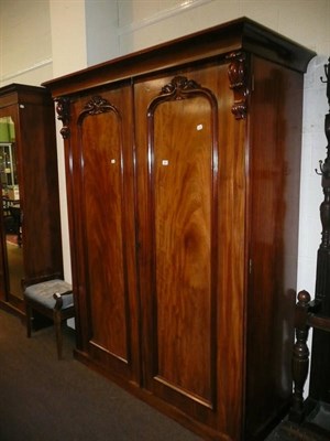 Lot 494 - Victorian mahogany double wardrobe