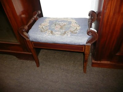 Lot 495 - An Edwardian inlaid mahogany piano stool