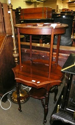 Lot 518 - Edwardian mahogany two-tier octagonal occasional table, an oval mahogany occasional table and a...