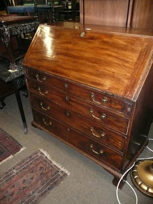 Lot 519 - Georgian mahogany bureau