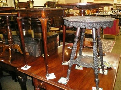 Lot 532 - Side table, a carved table and a square table