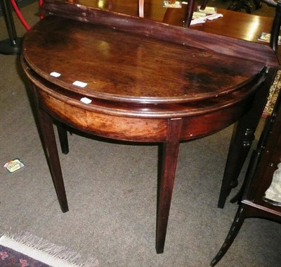 Lot 538 - 19th century mahogany D-end tea table