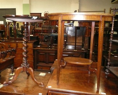 Lot 543 - Edwardian inlaid mahogany oval occasional table and a rosewood tripod table with games' top