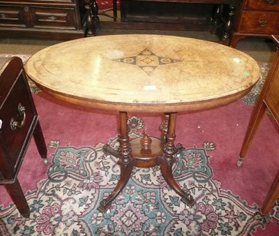 Lot 552 - Victorian burr walnut oval occasional table