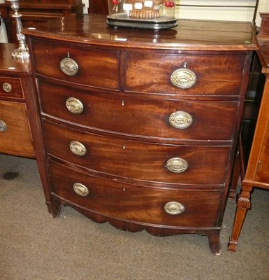 Lot 564 - 19th century mahogany bow-fronted four height chest of drawers