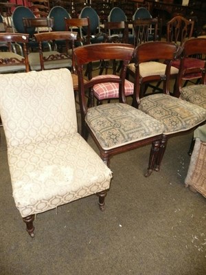 Lot 578 - Windsor-style elbow chair, Victorian mahogany chair, a pair of mahogany dining chairs, a set of...