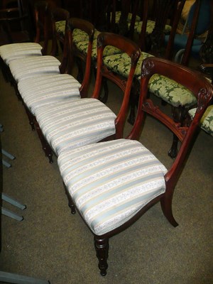 Lot 581 - Five rosewood balloon back chairs