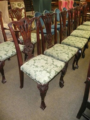 Lot 583 - Set of eight George II-style dining chairs including two carvers