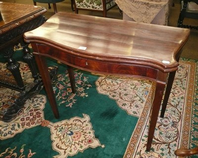 Lot 590 - 19th century mahogany bow-fronted card table