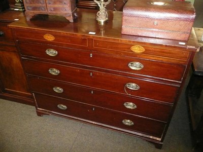 Lot 598 - 19th century mahogany five height chest of drawers