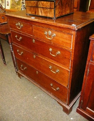 Lot 604 - A 19th century oak four height chest of drawers