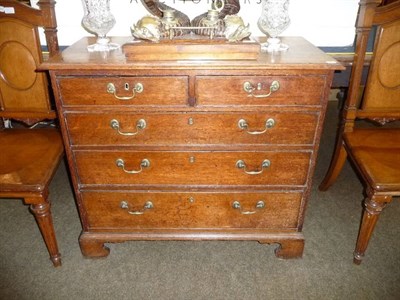 Lot 622 - Georgian oak four height chest of drawers