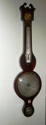 Lot 630 - 19th century banjo barometer, signed Famado, London