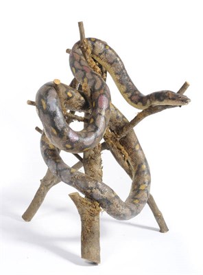 Lot 1075 - Indian Boa (Epicrates ...), circa 1930, full mount, with green glass eyes, naturalistically...