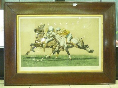 Lot 1001 - F. Rebour - Polo Match, coloured lithograph, with pencil signature in the margin, numbered 225,...