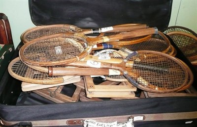 Lot 1011 - Eleven Vintage Tennis Rackets, including The Era, Deuce, Slazengers Arial, Murray Special,...