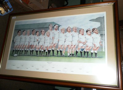 Lot 1035 - England Rugby Union 1991 'Grand Slam' Signed Print by John Ireland, published by Parker...