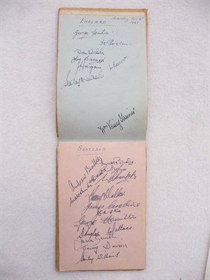 Lot 1038 - An Album of Late 1930's and Early 1940's Footballers Autographs, in pen and pencil, including...