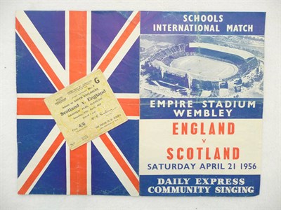 Lot 1041 - Football Ticket - Scotland v England at Hampden Park, Saturday 17th April 1937; Song Sheet -...