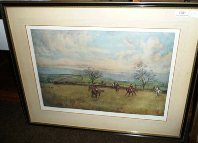 Lot 1051 - Lionel Edwards - 'The Fernie' , hunting scene, colour print, signed in pencil in the margin,...