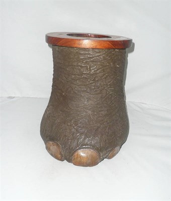 Lot 1079 - An Elephant Foot Waste Paper Bin, with mahogany mounts, circa 1930