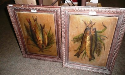 Lot 1102 - A Pair of 19th Century Embossed Chromolithographs of Fish, framed