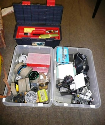 Lot 1124 - A Large Collection of Fishing Tackle, including two Okuma 'Integrity' reels with spare spools,...