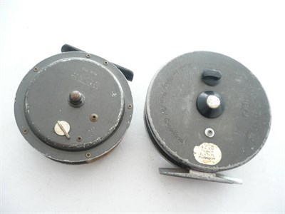 Lot 1140 - Two Hardy Post War Alloy Reels - Marquis No.8/9 and The Gem, both in leather zip cases