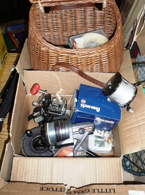 Lot 1150 - A Collection of Fishing Tackle, including four Penn reels, three fixed spool reels, wicker...